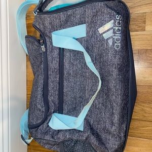 Teal and Grey Adidas Duffle Bag, Some Stains on Handle otherwise Great Condition